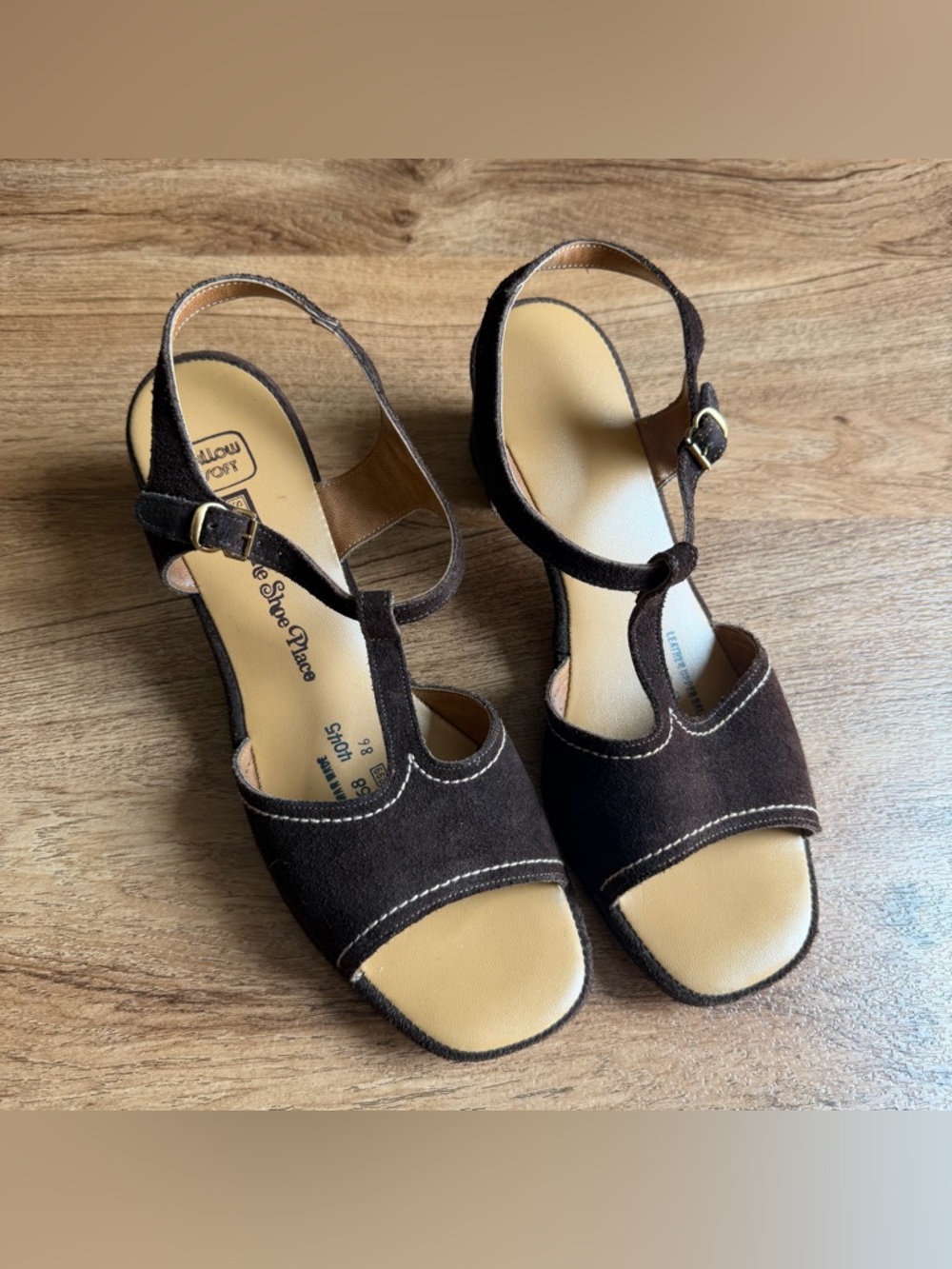 Vintage 90’s Western Festival Brown Leather/Suede Heels Women’s size 9